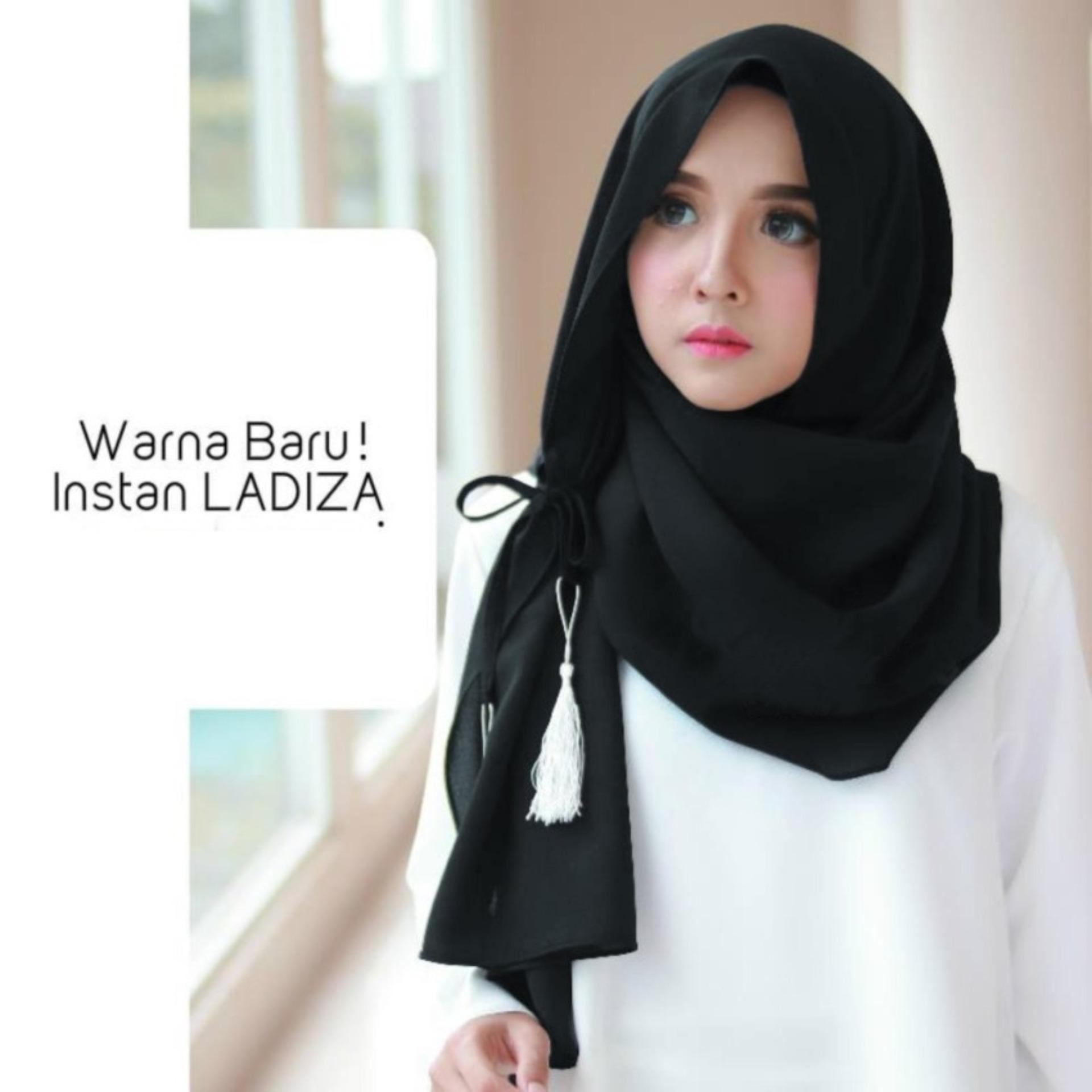 Pashmina Jilbab Instan Amira instan Ladiza Hijab Instan Amira Hitam  