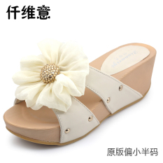 Pasukan Penjaga Perdamaian Italia Ribu Modis Perempuan Sepatu Sol Tebal Sendal Sandal (Warna Beras)