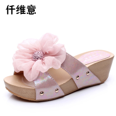 Pasukan Penjaga Perdamaian Italia Ribu Modis Perempuan Sepatu Sol Tebal Sendal Sandal (Warna Warni Bedak)