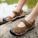 Pathfinder Pria Datar Kulit Sporty Sandal Velcro Sandal Hiking SEPATU (Brown) | Lazada Indonesia