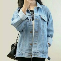 PBS OVERSIZE-Jaket Denim Wanita premium BIRU MUDA JAKET PRIA JAKET WANITA JAKET DENIM