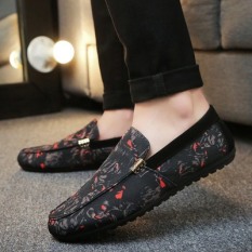 Peas Kasual Mudah Dipakai Ringan Musim Panas Sepatu Sepatu Kanvas (Yg-h-2/Hitam Dan Merah)