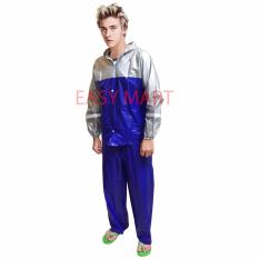Penguin Jas Hujan Full Karet Kombinasi - Biru