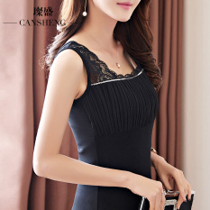 Kecil Tank Top Rompi Wanita Bawahan Netral Versi Korea Seksi Model Pendek Tanpa Lengan Baju Kaos RESTONIC Tank Top Yang Bisa Dipadukan Atasan Warna Hitam Warna Putih
