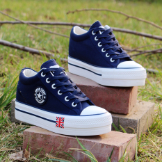 Sepatu Kets Putih Musim Semi dan Musim Gugur Sepatu Santai Wanita Sol Tebal Sepatu Golden Goose (Biru Tua Warna)