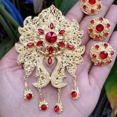 Perhiasan bali set bros alpaka aksesoris khas bali cincin anting bros