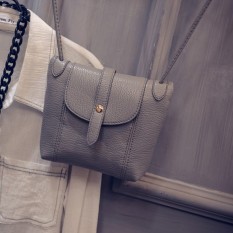 Persegi Kecil Tas Wanita Baru Tas Bahu Modis Selempang Miring (Abu-abu)