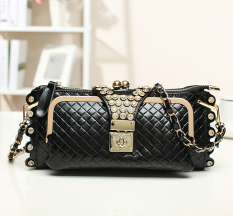 Persegi kecil Korea Fashion Style tas berlian Mini tas Shishang tas wanita (Hitam Lingge pola) Tas Tas Wanita Tas Ransel Wanita