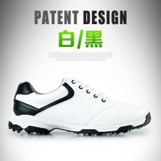PGM Pria Super Fiber Leather Non-slip Spike Golf Sepatu Ukuran 39-44 Warna Putih Hitam