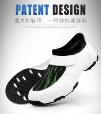 PGM Baru Super Fiber Leather + Breathable Mesh + EVA + Karet Tunggal Golf Sepatu Ukuran 39-46 Warna Putih Hitam-Intl