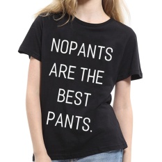 Phoenix B2C Unisex Fashion Capital Lengan Pendek Huruf T-Shirt TEE Pecinta Beberapa Top Baju XL (Hitam)-Intl
