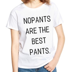 Phoenix B2C Unisex Fashion Capital Lengan Pendek Huruf T-Shirt TEE Pecinta Beberapa Top Baju XXXL (Putih)-Intl