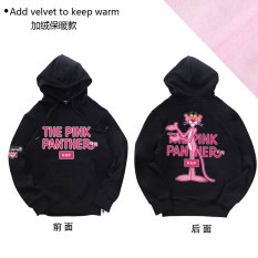 Merah Muda Panther Korea Modis Gaya Merah Muda Laki-laki Berkerudung Tutup Kepala Hoodie Beberapa Kaos Sweater (Hitam Berkerudung tambah Beludru (HBF + HUF Macan Tutul Dua Sisi))