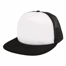 Piories -Topi polos Snapback hitam putih pria dan wanita
