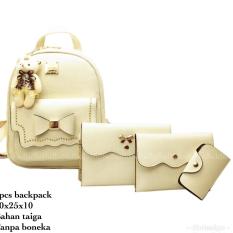 Tas BACKPACK/Ransel/TAS MINI BACKPACK/Tas Anak/Tas 3in1/Tas 4in1/TAS CROS BODY/TAS Drawstring backpack/Tas Messenger/Tas Chanel/Tas Dior/Tas FendI/Tas Louis Vuitton/Tas Prada/Tas Gucci/Tas murah PITA 4PCS BACKPACK WHITE