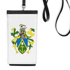 Kepulauan Pitcairn Oceania Nasional Emblem Faux Kulit Smartphone Menggantung Dompet Hitam Ponsel Dompet Hadiah-Intl