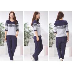 Piyama Cute Couple Wanita - Blue/Gray