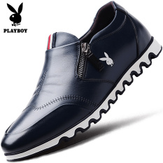 Playboy Kulit Pria Menginjakkan Kaki Sepatu Sepatu Pria (Biru Tua)