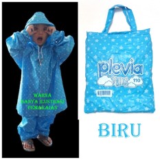 Plevia Jas Hujan Anak STARKID Stelan Polkadot Tipe 110 - Biru Muda