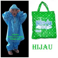 Plevia Jas Hujan Anak STARKID Stelan Polkadot Tipe 110 - Hijau Army