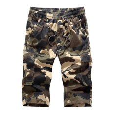 Plus Ukuran Pria Kargo Celana Pendek Olahraga Celana Capri Camouflagestraight Celana Pendek untuk Outdoor Camping Hiking-Intl