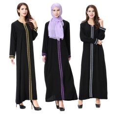 PLUS Wanita Maxi Panjang Lengan Panjang Gaun Sulaman Maroko Kaftan Kaftan Jilbab Islam Abaya Muslim Turki Arab Jubah Gaun- INTL