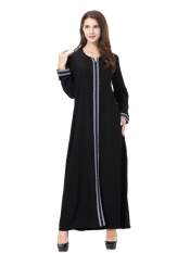 PLUS Wanita Maxi Panjang Lengan Panjang Gaun Sulaman Maroko Kaftan Kaftan Jilbab Islam Abaya Muslim Turki Arab Jubah Gaun- INTL