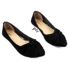 Pluvia - RNB Sepatu Flat Shoes Wanita Twisted Bow - Hitam