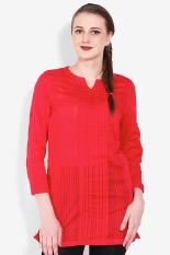 Point One Women Clothing Tops Tunics Wanita Busana Atasan tunik Red Merah Diskon discount murah bazaar baju celana fashion brand branded