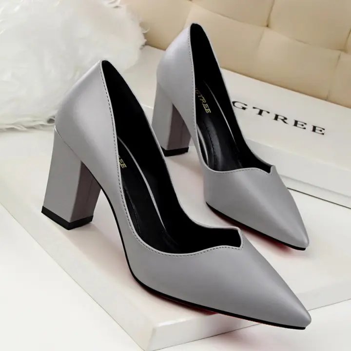 ladies grey heels