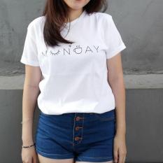 POLARISSHIRT - T-shirt MONDAY Tumblr Tee Cewek / Kaos Wanita / Tshirt Cewe Cotton Combad / Kaos Oblong / Trending Shirt