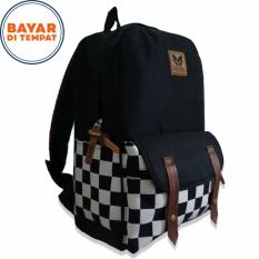 Ministry Tas Ransel Cewek 16 Inchi 7525 Motif Kotak-Kotak - Black