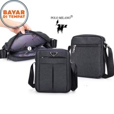 Polo Milano Tas Selempang Tas Gadget Tas Smartphone Tas Messenger 88173 Tas Polo Original Import - Black