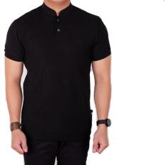 Polo Shirt Pria Polos Hitam Lengan Pendek / Baju Kaos Kerah Koko Slim - D53db3