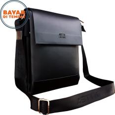 Tas Selempang Kulit Asttin Size 10 Inchi 758-10 PU Leather Slim Expanding Waterproof Original - Black