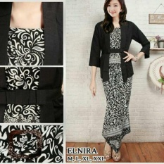 PondokHijabers Kebaya Kutubaru Kombinasi Elnira Hitam Ready Size M,L & XL