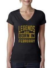 Populer Legenda Was Born Bulan Februari Junior Sesuai Leher-V Lucu 2018 T Kemeja untuk Wanita, China Biru Laut- internasional