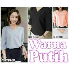 Popuri Fashion Blouse Pough - White - Twiscone Blouse Baju Atasan Wanita Murah Baju Kekinian Cewek Blouse Cewe Atasam Baju Atasan Bluse Bluose Atasan Wanita Blose Bluss Baju Wanita Blousr Blousw Baju Blouse Blouss Blus Atasan Murah Blous