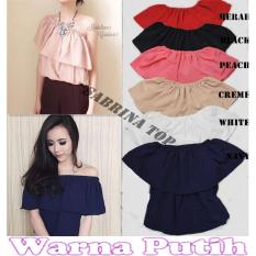 Popuri Fashion Blouse Sabrina Driggs - Putih - Twiscone Lengan Pendek Blouse Baju Atasan Wanita Murah Baju Kekinian Cewek Blouse Cewe Atasam Baju Atasan Bluse Bluose Atasan Wanita Blose Bluss Baju Wanita Blousr Blousw Blouss Blus Atasan Murah Blous