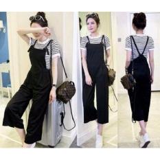 Popuri Fashion Jumpsuit 2in1 Detra - Salur Stripe - Babyterry Lengan Pendek Baju Wanita Baju Jumpsuit Wanita Murah Kekinian Terbaru Setelan Wanita Jumsuit Jamsuit Baju Jumpsuit Jumsit Setelan Cewek Jimsuit Jumpsuit Wanita Jamsut Jumsut Murah