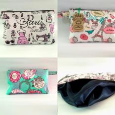 Pouch kanvas motif - GROSIR isi 5 pcs