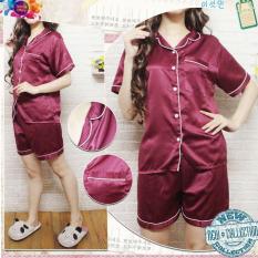 PP Baju Tidur Piyama Pajamas SATIN Sleepwear Baju Pendek Celana Pendek Satin Silky Velvet