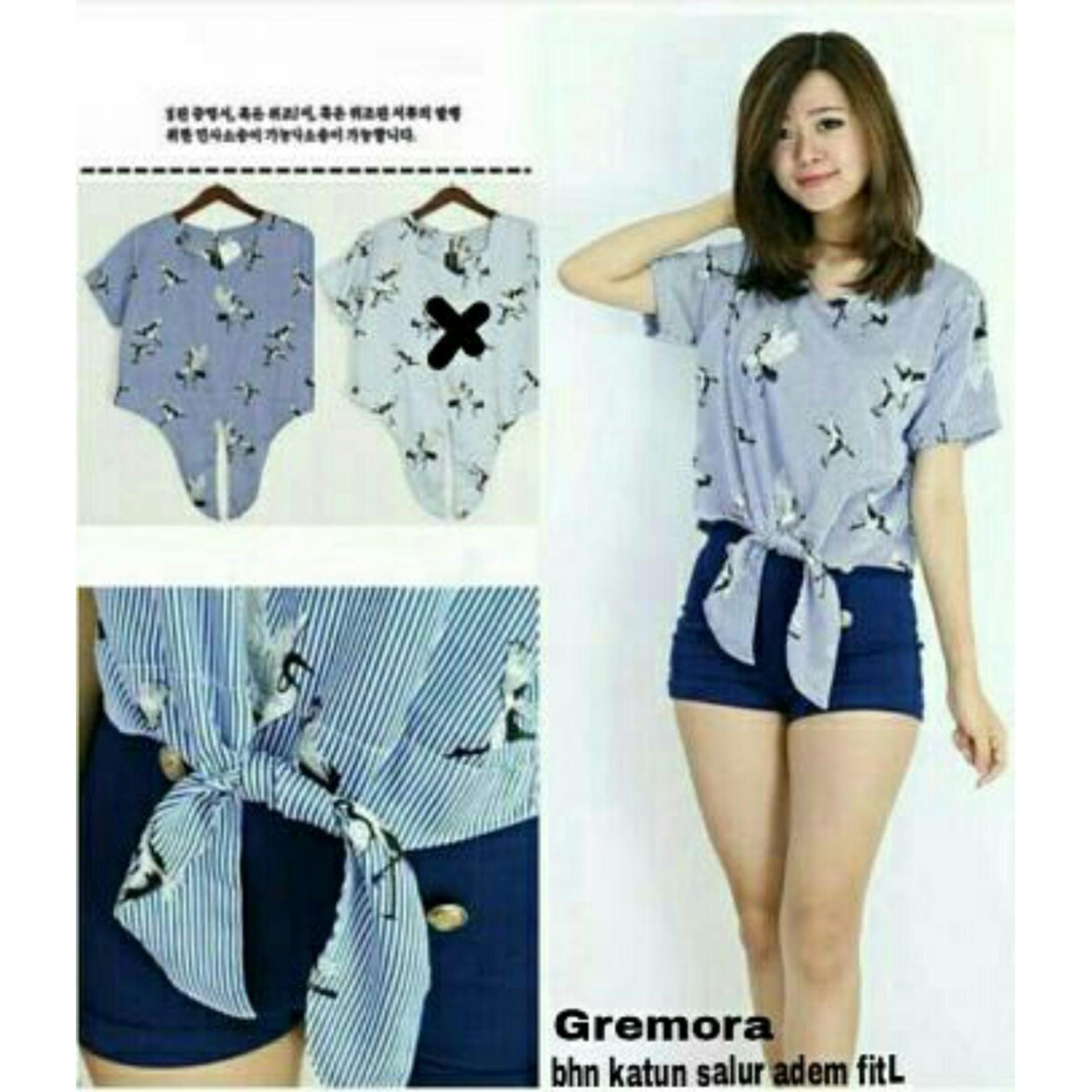 Premierfashionstore Atasan Wanita / Blouse / Kemeja / Tops / Sabrina - Salur