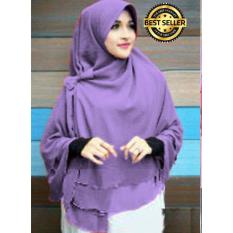 Premium Jilbab Instan Syari Khimar Pet Sifon Polos Aisyah Pet (Hijab Instant) Khimar Syari UNGU - Toko Berkah Online