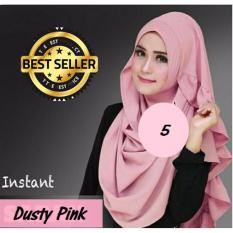 Premium Hijab Impor Jilbab Instan Sarah (Hijab Instant) DUSTY PINK - Toko Berkah Online