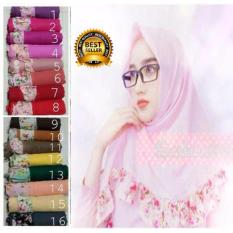 Premium Jilbab (HIjab) Kerudung ISegiempat Paris Rempel Bunga Lulu Mihyu