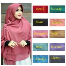 Premium Kerudung Hijab Jilbab Instan Syari Khimar Pet Sifon Polos