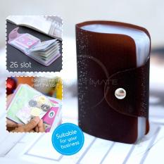 PREMIUM Dompet Kartu nama 26 Slot /Dompet Kartu ATM/credit card OR 92-01 BLINK - Brown