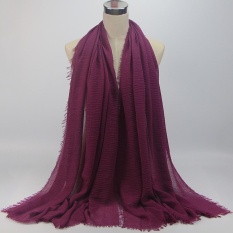 Premium Viscose Maxi Crinkle Cloud Hijab Scarf Shawl Soft Islam Muslim 15# - intl