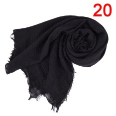 Premium Viscose Besar Crinkle Awan Jilbab Syal Selendang Lembut Islam Muslim Hitam 28*9 Cm-Internasional